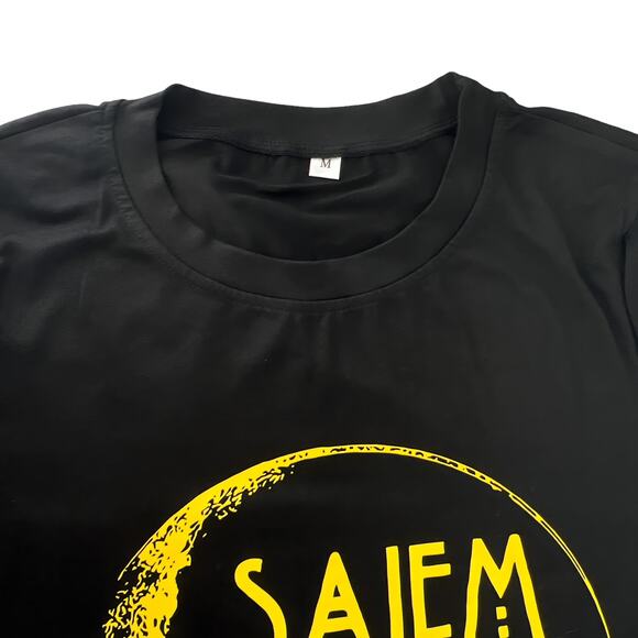 Salem 1692 - They Missed One Graphic Tee Shirt Top in Black & Yellow Size Medium - Picture 4 of 11